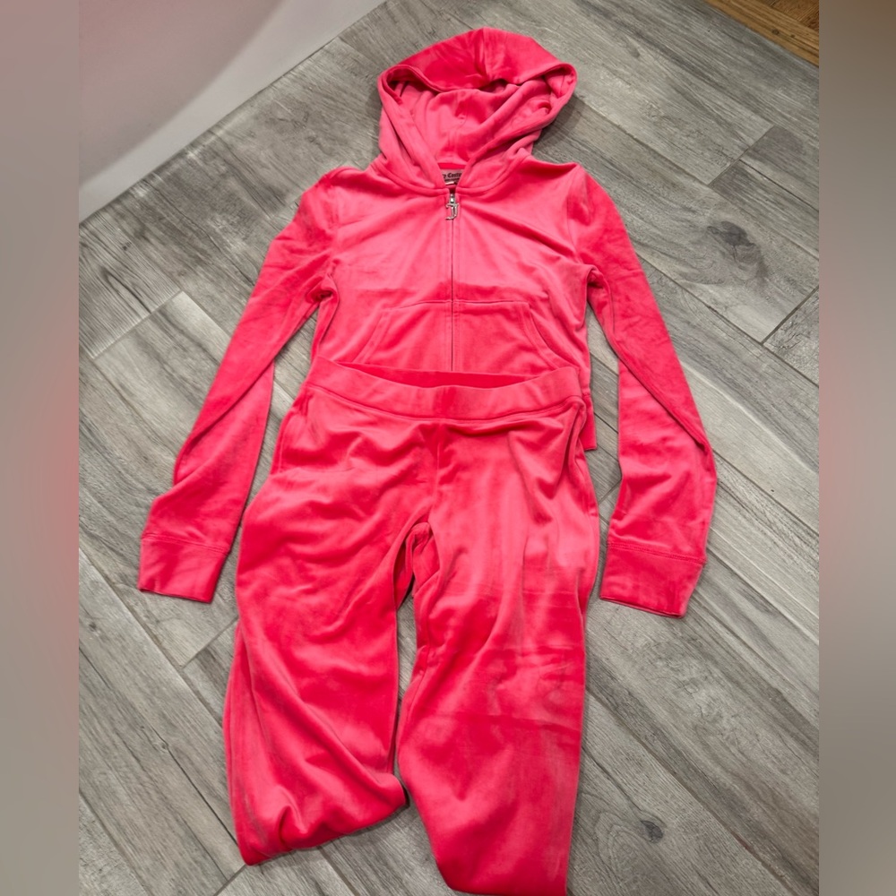 Hot Pink Juicy Couture Velour Bedazzled Jumpsuit
